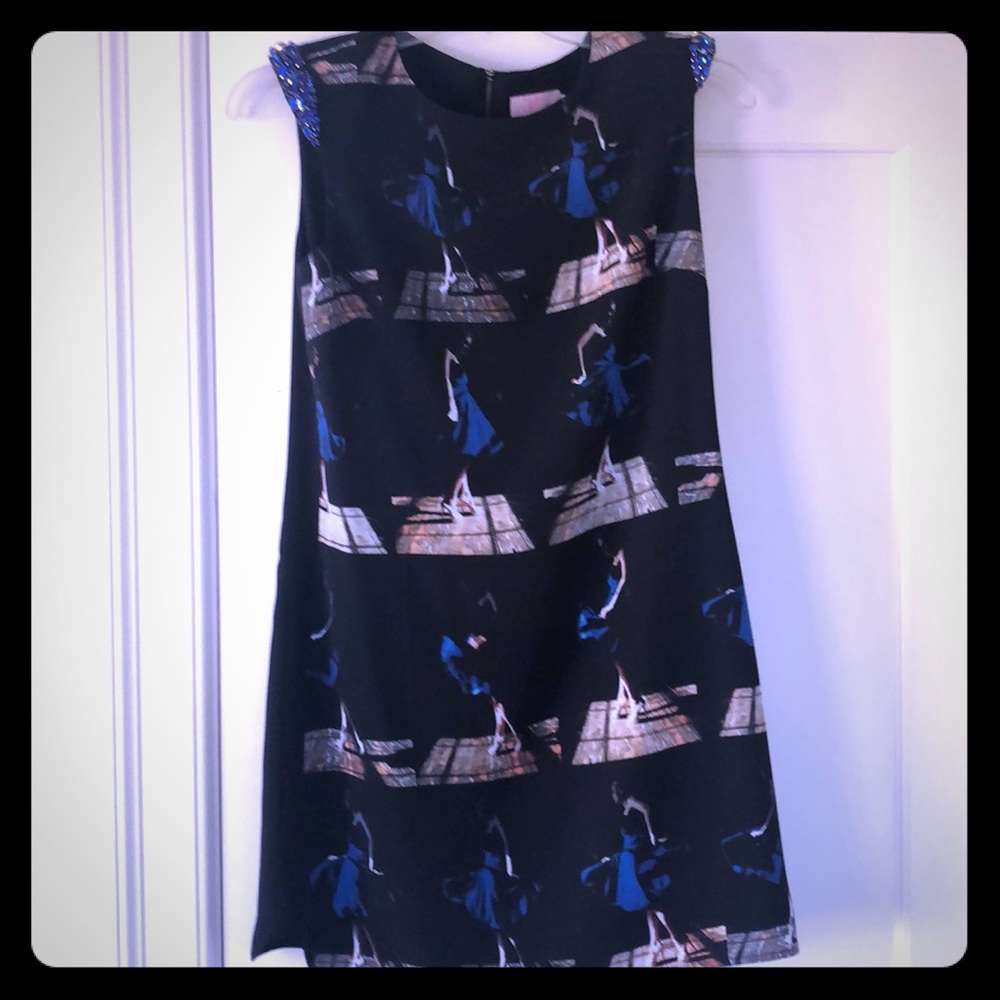 Ted Baker short black and blue graphic dress